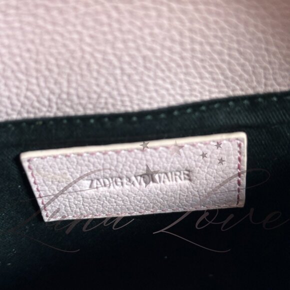 ZADIG & VOLTAIRE Logo Plaque Leather Shoulder Crossbody Bag In Rose NWT - Picture 8 of 9